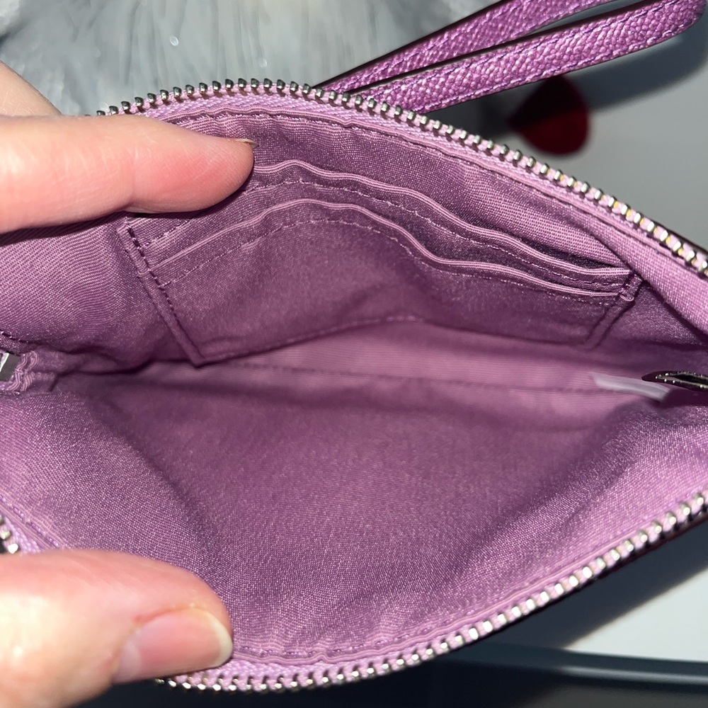 Coach Metallic Light Purple Wristlet - Picture 3 of 5